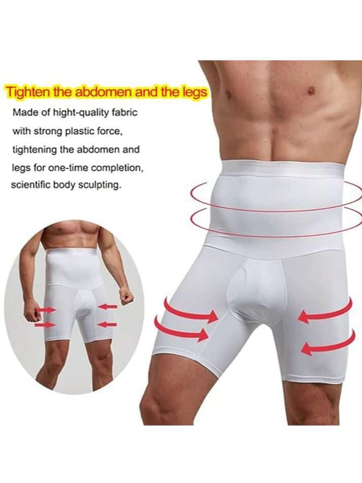 Men's High-Waist Compression Shapewear Shorts – Tummy Control & Thigh Slimming Body Shaper